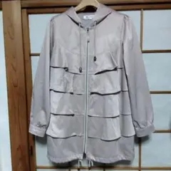 Soobinie フリル付き 薄ピンク フード ジャケット 春物