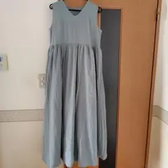 ノースリーブ ロングワンピース ミント