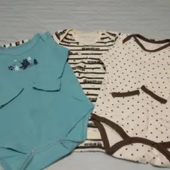 ベビー肌着 長袖 ロンパース 3枚組