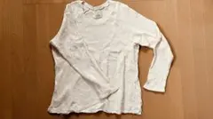 アイボリー ワッフル 長袖Tシャツ