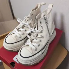 超美品★ALL STAR アイボリー 厚底ハイカットスニーカー