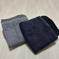 MUJI体にフィットするソファ用カバー大サイズ 2枚セット（デニム、ヒッコリー）