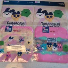 たまごっち ☆クリアファイル２枚✕底マチハンドルバッグ２枚