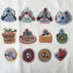 12枚セット　パペットスンスン　クリアステッカー　フレークシール