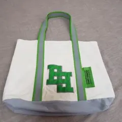 トートバッグ ホワイト グレー グリーンストラップ