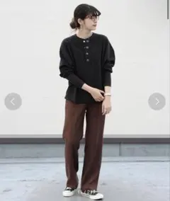 THE SHINZONE HENLEY WAFFL ブラウン