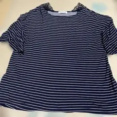 CLOSSHI ボーダー 半袖 Tシャツ レース LLサイズのサムネイル