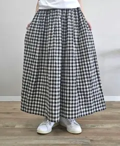 Demi-Luxe BEAMS ギンガムチェックロングスカート 2.3万 ベルト - メルカリ