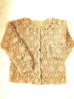 【平成レトロ】フラワーモチーフ かぎ針編みカーディガン