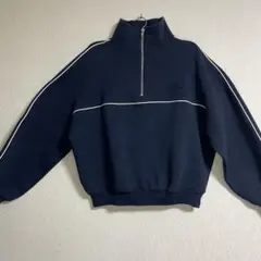 Chico ネイビー ハーフジップ トレーナー