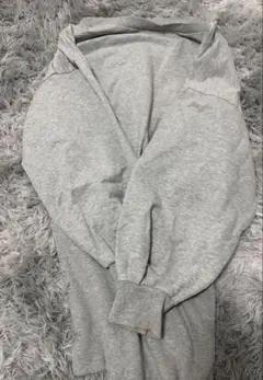 グレー 長袖ミニワンピース 刺繍ロゴ GYDA