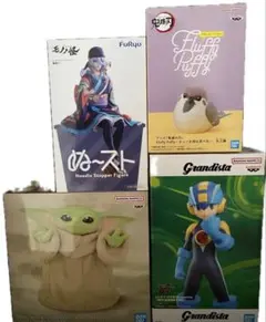 フィギュア4点セット 鬼滅の刃 ロックマンエグゼ マンダロリアン モノノ怪