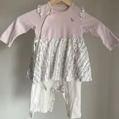 【美品】nino 女の子　長袖ロンパース 70−80cm
