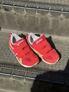 asics ベルクロスニーカー 19.0cm レッド