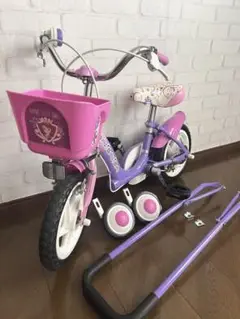 良品✨自転車 女の子 子供用　ディズニー ソフィア 紫 18インチ 動作良好 プリンセスソフィア 自転車 子供用自転車 18インチ