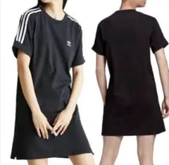 週末値下げ！adidas ブラック Tシャツワンピース xsサイズ