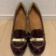 美品CHIE MIHARA レオパード柄 パンプスハイヒールゴールドリボン箱付きのサムネイル