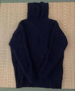 studio CLIP ネイビー タートルネック セーター M