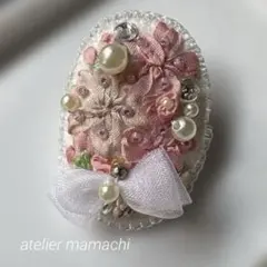 刺繍ブローチ ハンドメイド さくら刺繍 ♪10