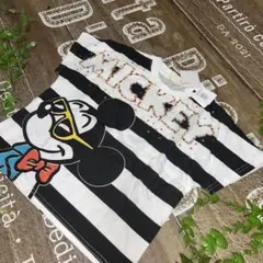 新品　ディズニー　ミッキー　ミニーちゃん　ボーダー　半袖Tシャツ 男女兼用