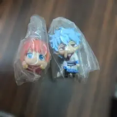 銀魂　つまんでつなげてマスコット　坂田銀時カニカン　神楽ボールチェーン2種セット