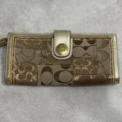 希少　COACH コーチ　シグネチャー　キャンバス　パッチワークデザイン　長財布