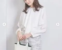 Arpege story❤︎裾レースサテンタンク❤︎白 スタッフコーディネート】裾レースサテンタンク×リラクシーVカーデ
