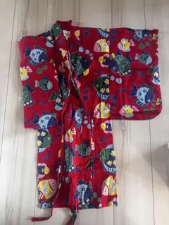 ミキハウス 赤 魚柄 着物 3歳～ 100cm