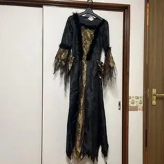 ハロウィン 魔女 コスプレ 衣装 仮装 コスチューム ドレス 帽子付き Ｍ