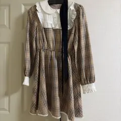 Honey Cinnamon チェック柄ミニワンピース