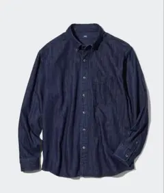 【新品/未着用】ユニクロ　デニムボタンダウンシャツ ダークブルー　サイズM