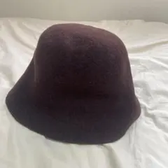 ウール製ダークブラウンフェルトハット