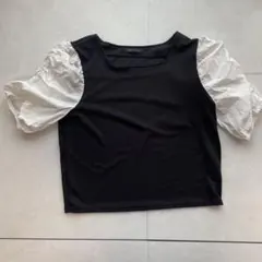 CHIP CLIP パフスリーブ クロップドTシャツ