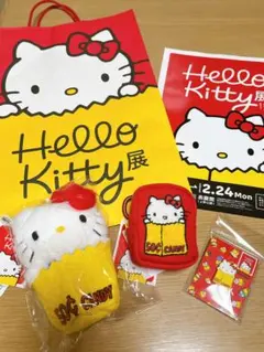 Hello Kitty展 マスコット ポーチ ピンバッジ 3点セット おまけ付き