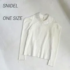 SNIDEL レースカラーニットプルオーバー　長袖　フェミニン