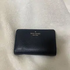 kate spade 黒 レザー 2つ折り財布