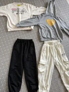 FITH FILA コラボスウェットなどまとめて　黒のダメージスウェット未使用