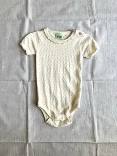 FUB アイボリー ニットロンパース 80