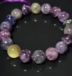 28.虹！存在感抜群♡大玉ミックスマイカシリカ11㎜内径16ブレス