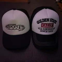 トラッカーキャップ ホワイト ブラック 2個セット