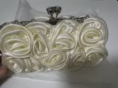 アイボリー ローズモチーフ パーティーバッグ