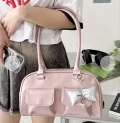 WEGO チャーム付きボストンバッグ ピンクのサムネイル