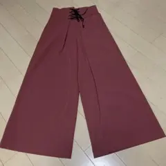 【ジーンズファクトリー】ワイドパンツ　編み上げ
