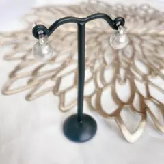 大粒パール ピアス CZダイヤ シルバー 上品 華やか シンプル 大ぶりピアス