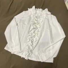 春☘️フリルホワイトシャツ 11R エレガント　フォーマル