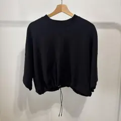 定価23,100円 UJOH ドローコードヘムクロップドT ブラックのサムネイル