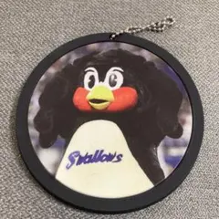 ヤクルトスワローズ　つば九郎　コースター型　ラバーキーホルダー