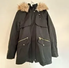 【ZARA TRF】Sミリタリー ファーモッズコート 深緑 冬ボリュームファー