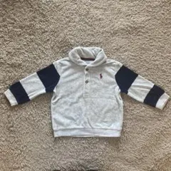 Ralph Lauren ボタン付きトレーナー 12M グレー/ネイビー