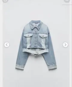 ZARA ライトブルー デニムジャケット　クロップドデニムジャケット